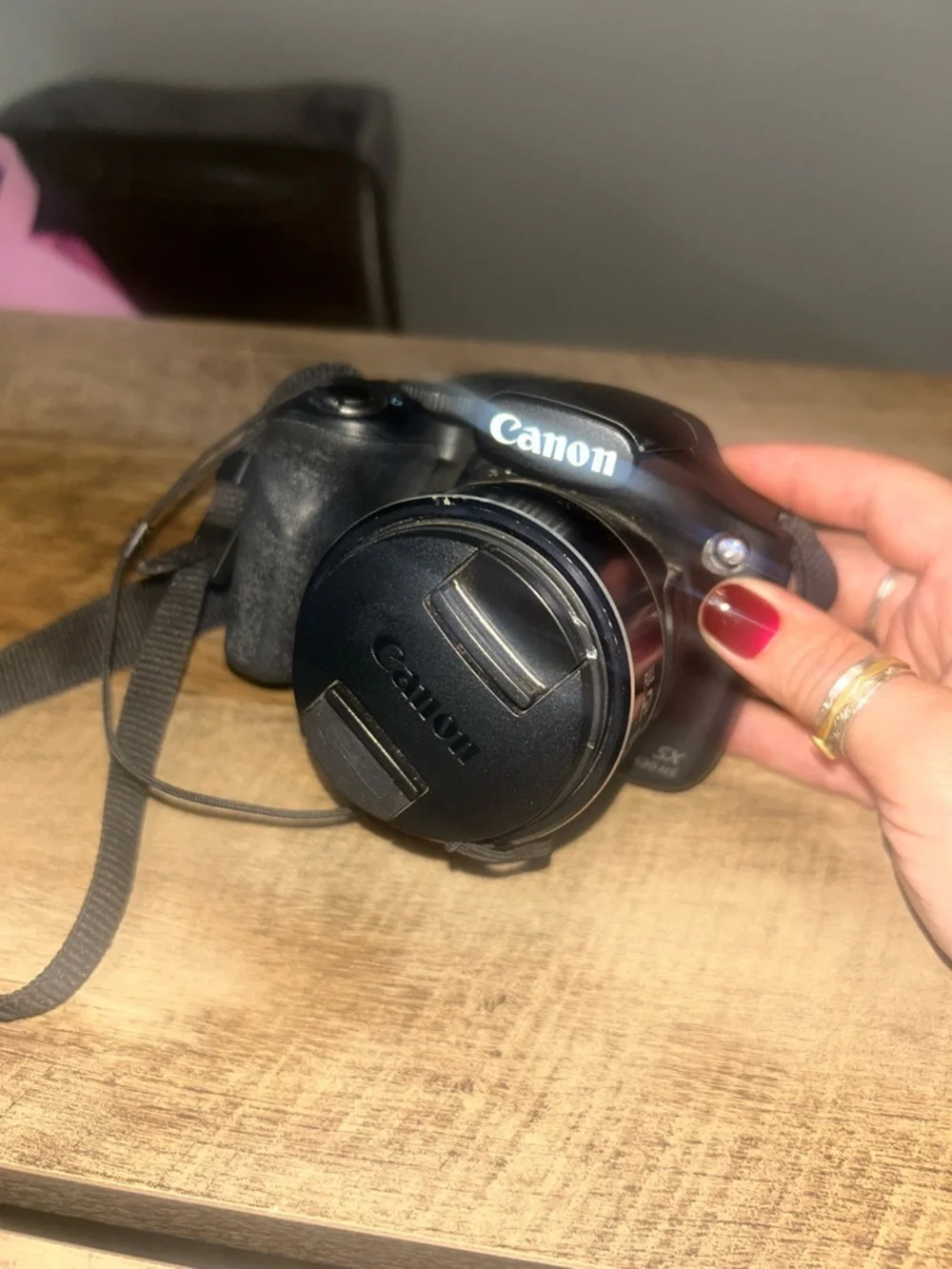 Canon Black Compact Digital Camera with Branded Neck Strap